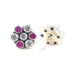 Elegant 925 Sterling Silver Tops for Ladies with Beautiful Pink and White Stone